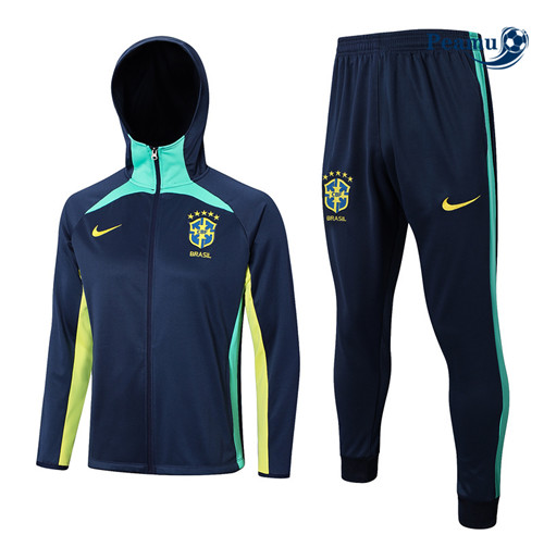 Peamu - Maillot foot Veste Survetement Brésil à capuche Bleu 2023/2024 France