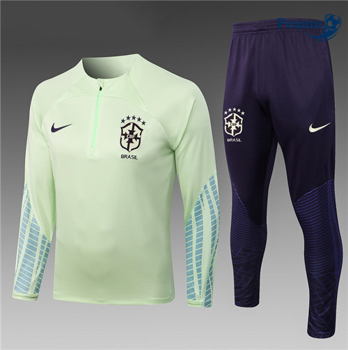 Peamu - Maillot foot Survetement Brésil Enfant vert 2022/2023 Officiel