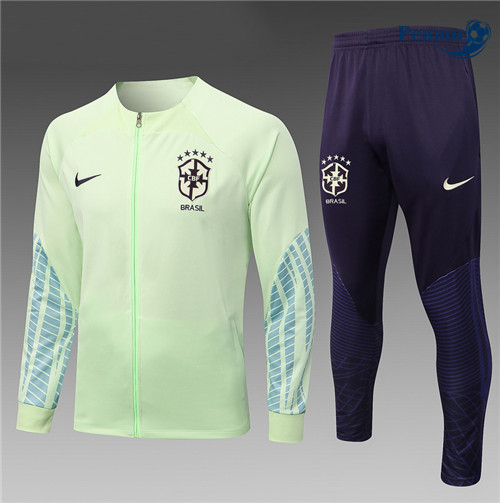Peamu - Maillot foot Veste Survetement Brésil Enfant vert 2022/2023 Original
