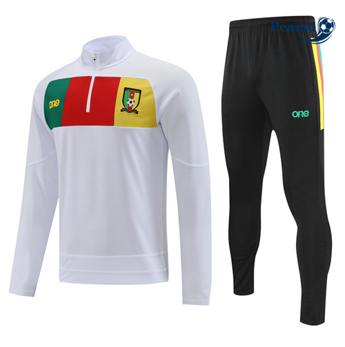 Peamu - Maillot foot Survetement Cameroun Blanc 2022/2023 personnalisé