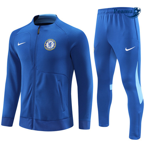 Peamu - Maillot foot Veste Survetement Chelsea Bleu 2022/2023 Soldes