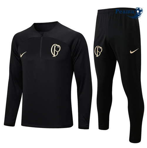 Peamu - Maillot foot Survetement Corinthians noir 2023/2024 Officiel