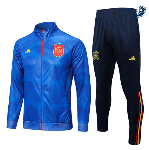 Peamu - Maillot foot Veste Survetement Espagne Bleu 2022/2023 discout