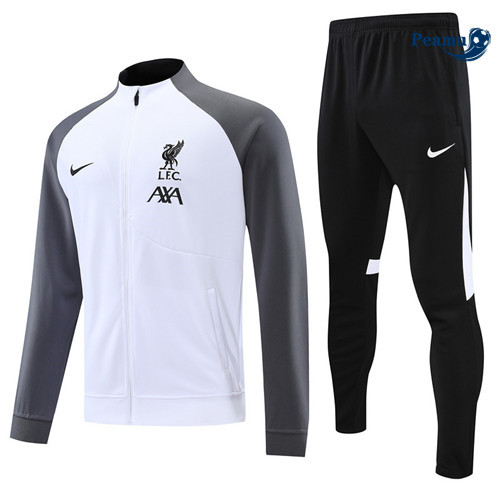 Peamu - Maillot foot Veste Survetement Liverpool Blanc 2022/2023 Soldes