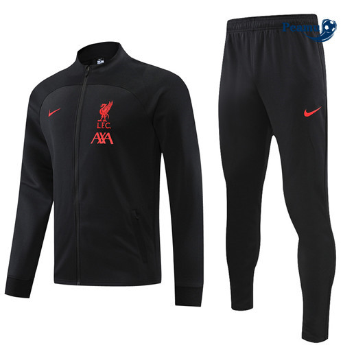 Peamu - Maillot foot Veste Survetement Liverpool noir 2022/2023 grossiste