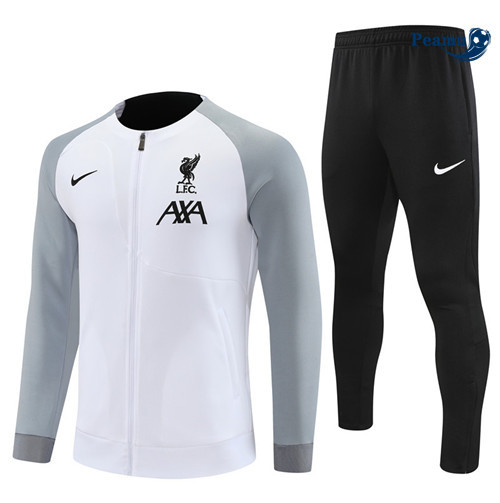 Peamu - Maillot foot Veste Survetement Liverpool Blanc 2022/2023 Paris
