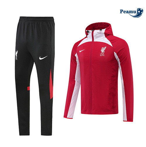Peamu - Maillot foot Coupe vent Liverpool rouge 2022/2023 Officiel