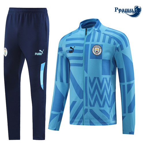 Peamu - Maillot foot Veste Survetement Manchester City Bleu 2022/2023 grossiste
