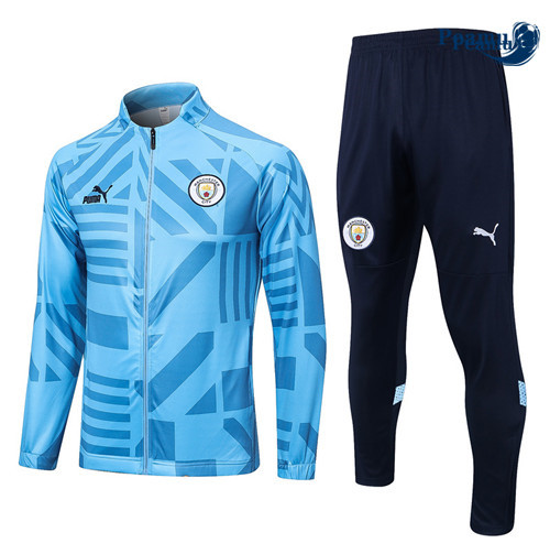 Peamu - Maillot foot Veste Survetement Manchester City Bleu 2022/2023 discout