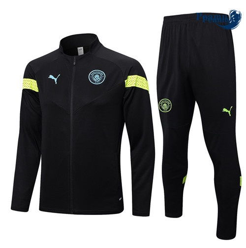 Peamu - Maillot foot Veste Survetement Manchester City noir 2022/2023 France