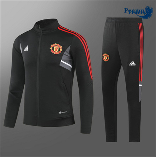Peamu - Maillot foot Veste Survetement Manchester United noir 2022/2023 Paris