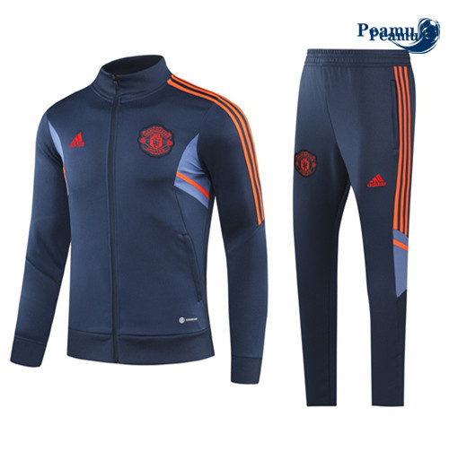 Peamu - Maillot foot Veste Survetement Manchester United Bleu 2022/2023 France