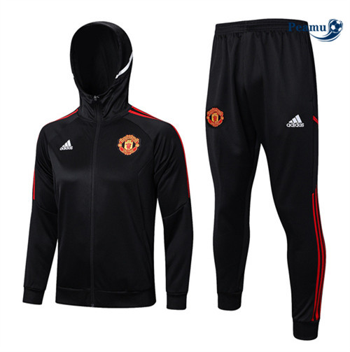 Peamu - Maillot foot Veste Survetement Manchester United noir 2022/2023 Original