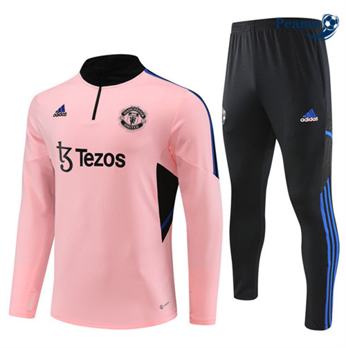 Peamu - Maillot foot Survetement Manchester United Enfant rose 2022/2023 France