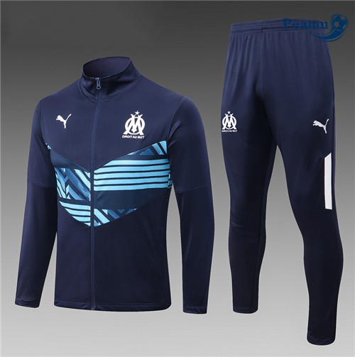 Peamu - Maillot foot Veste Survetement Marseille Enfant Bleu 2022/2023 grossiste