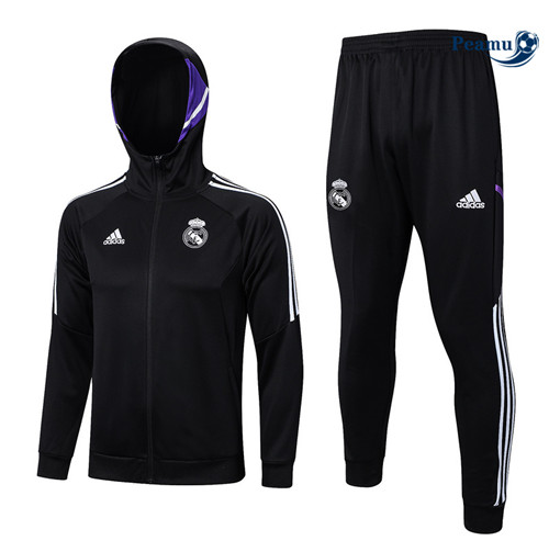 Peamu - Maillot foot Veste Survetement Real Madrid noir 2022/2023 Officiel