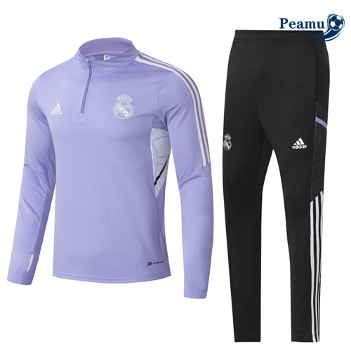 Peamu - Maillot foot Survetement Real Madrid Enfant Violet 2022/2023 Soldes
