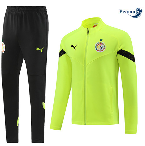 Peamu - Maillot foot Veste Survetement Sénégal jaune 2022/2023 Soldes