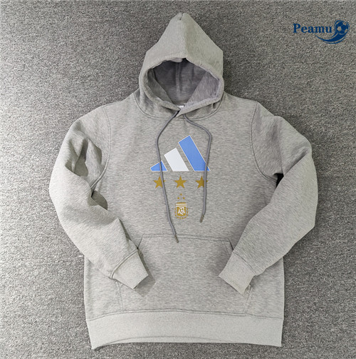 Peamu - Maillot foot Sweatshirt à capuche Argentine gris 2023/2024 discout