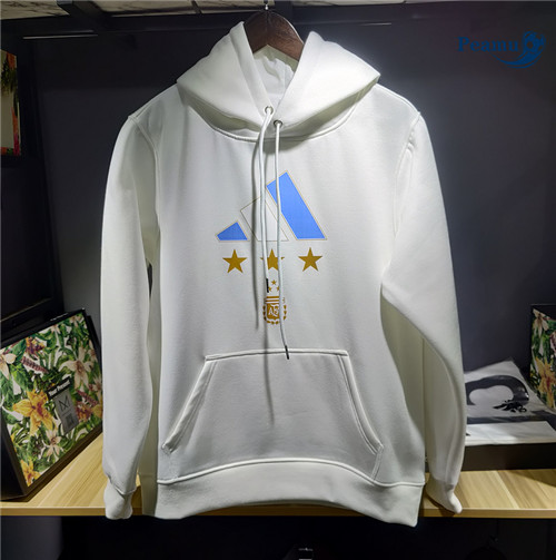 Peamu - Maillot foot Sweatshirt à capuche Argentine Blanc 2023/2024 Paris