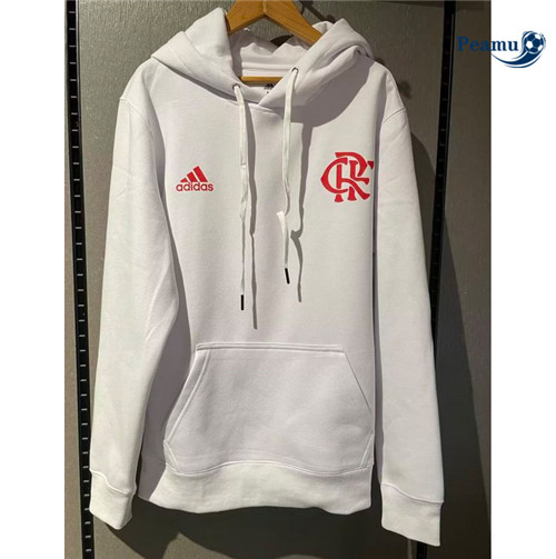 Peamu - Maillot foot Sweatshirt à capuche Flamengo Blanc 2022/2023 Soldes