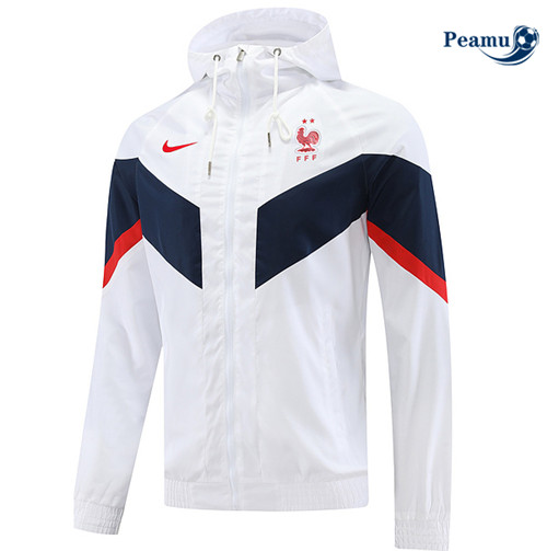 Peamu - Maillot foot Coupe vent France Blanc 2022/2023 Chinois