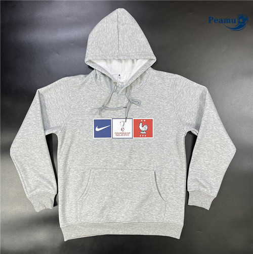 Peamu - Maillot foot Sweatshirt à capuche France gris 2023/2024 Paris