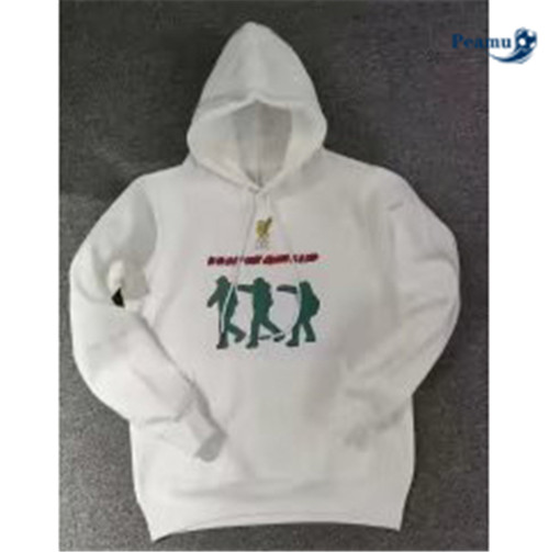 Peamu - Maillot foot Sweatshirt à capuche Liverpool Blanc 2022/2023 discout
