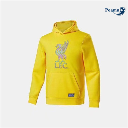 Peamu - Maillot foot Sweatshirt à capuche Liverpool jaune 2022/2023 France