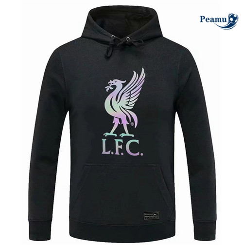 Peamu - Maillot foot Sweatshirt à capuche Liverpool noir 2022/2023 Officiel