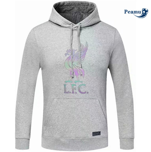 Peamu - Maillot foot Sweatshirt à capuche Liverpool gris 2022/2023 Original