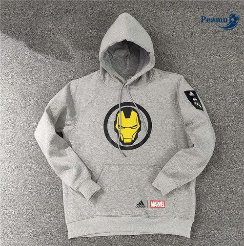 Peamu - Maillot foot Sweatshirt à capuche Real Madrid gris 2022/2023 Original
