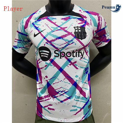 Peamu - Maillot foot Barcelone Player Version Blanc 2023/2024 Chinois