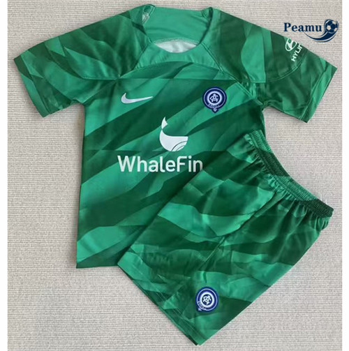 Peamu - Maillot foot Atletico Madrid Enfant Gardien de but Vert 2023/2024