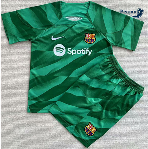Peamu - Maillot foot Barcelone Enfant Gardien de but Vert 2023/2024