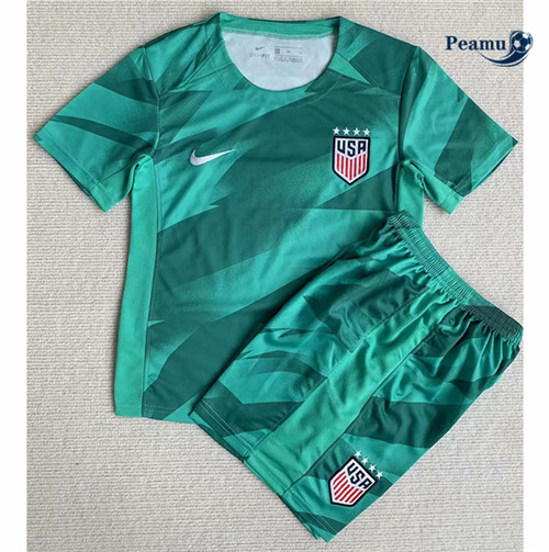 Peamu - Maillot foot Etats-Unis Enfant Gardien de but Vert 2023/2024