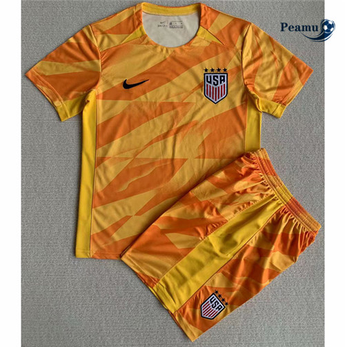 Peamu - Maillot foot Etats-Unis Enfant Gardien de but Jaune 2023/2024