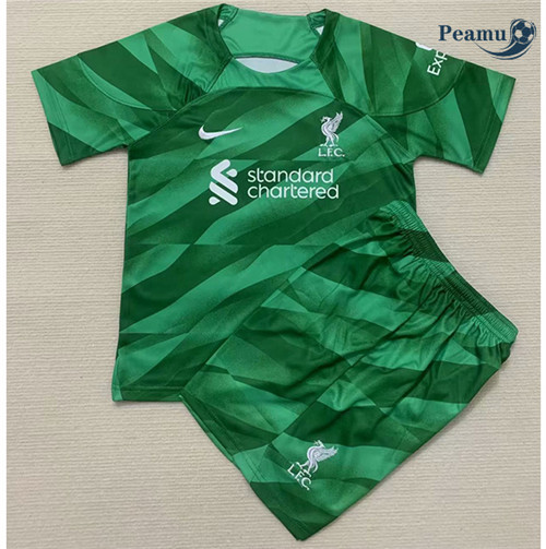 Peamu - Maillot foot Liverpool Enfant Gardien de but Vert 2023/2024