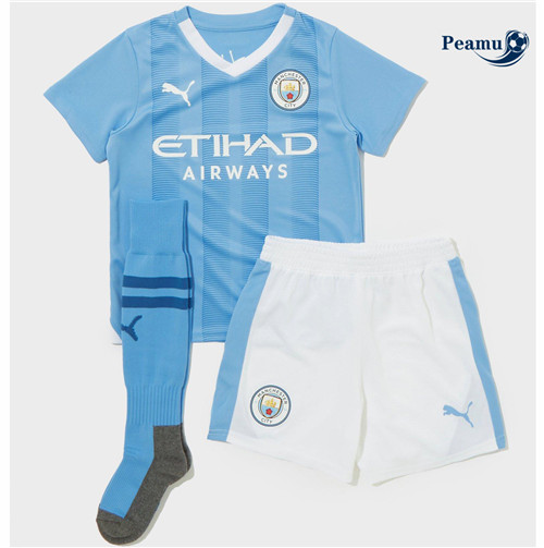 Peamu - Maillot foot Manchester City Enfant Domicile 2023/2024