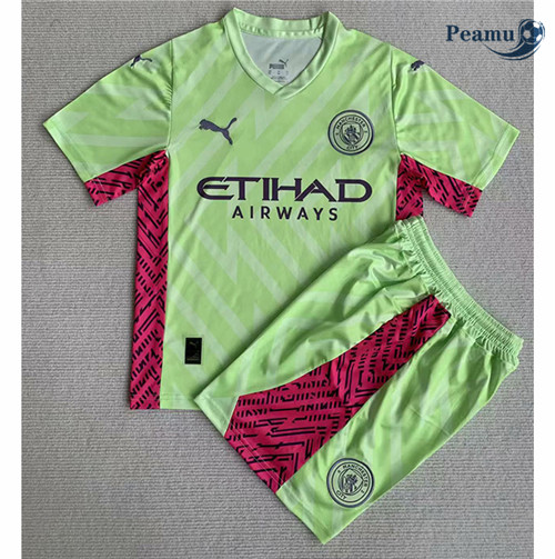 Peamu - Maillot foot Manchester City Enfant Gardien de but Vert 2023/2024