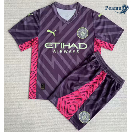 Peamu - Maillot foot Manchester City Enfant Gardien de but Pourpre 2023/2024