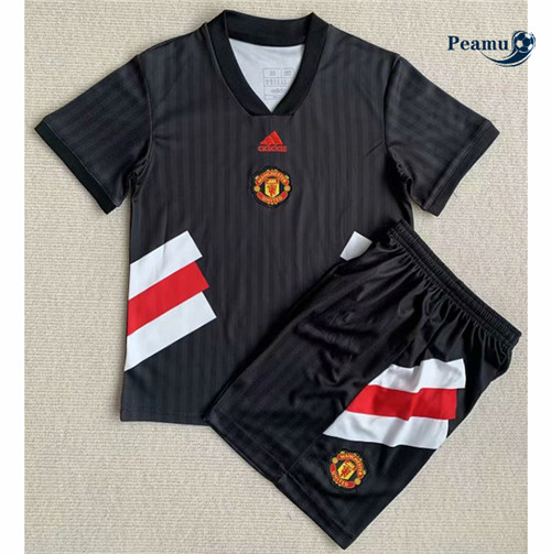 Peamu - Maillot foot Manchester United Enfant Noir 2023/2024