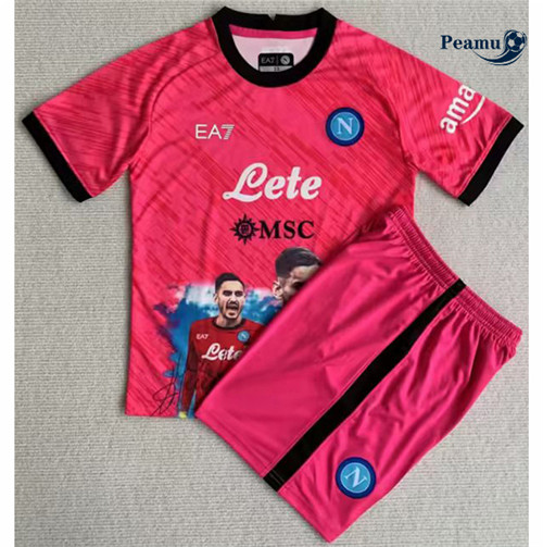 Peamu - Maillot foot Naples Enfant Rouge 2023/2024