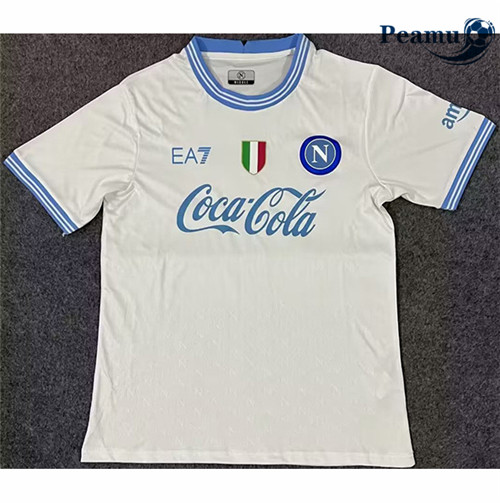 Peamu - Maillot foot Naples Blanc 2023/2024