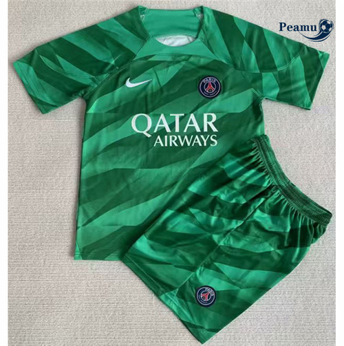 Peamu - Maillot foot PSG Enfant Gardien de but Vert 2023/2024