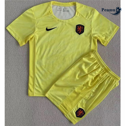 Peamu - Maillot foot Pays-Bas Enfant Jaune 2023/2024