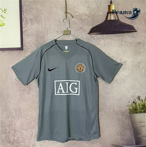 Peamu - Maillot Rétro foot Manchester United Gardien de but Gris 2007-08