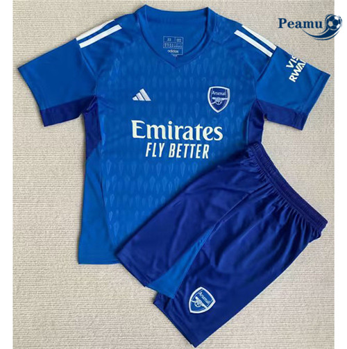 Peamu - Maillot foot Arsenal Enfant Gardien de but Bleu 2023/24