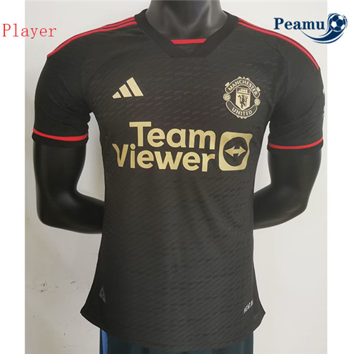 Peamu - Maillot foot Manchester United Player Noir 2023/24