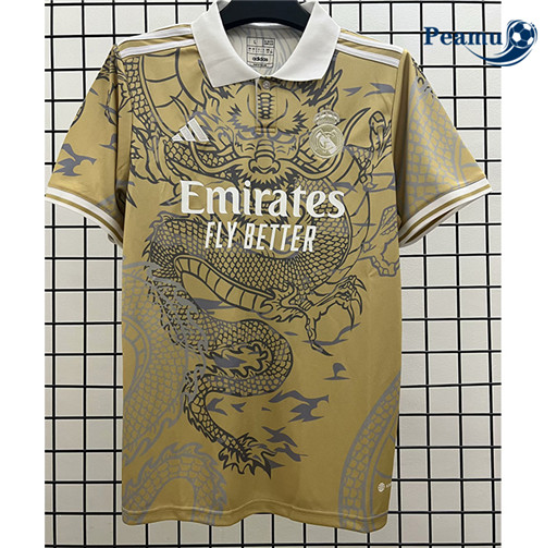 Peamu - Maillot foot Real Madrid dragon Jaune 2023/24